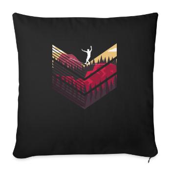 Slackline, Balance Sport - Sofa pillowcase 17,3'' x 17,3'' (45 x 45 cm) - black - Front