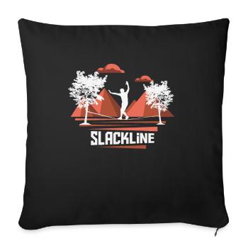 Slackline, Balance Sport - Sofa pillowcase 17,3'' x 17,3'' (45 x 45 cm) - black - Front