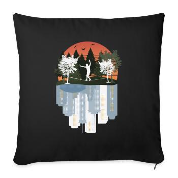 Slackline, Balance Sport - Sofa pillowcase 17,3'' x 17,3'' (45 x 45 cm) - black - Front