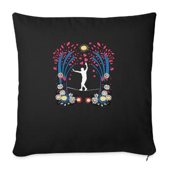Slackline, Balance Sport - Sofa pillowcase 17,3'' x 17,3'' (45 x 45 cm) - black - Front