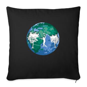 Slackline, Balance Sport - Sofa pillowcase 17,3'' x 17,3'' (45 x 45 cm) - black - Front