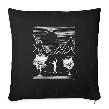 Slackline, Balance Sport - Sofa pillowcase 17,3'' x 17,3'' (45 x 45 cm) - black - Front