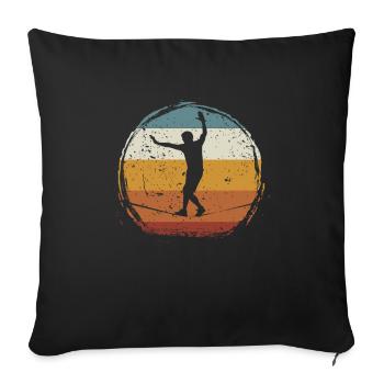 Retro vintage Slackline - Sofa pillowcase 17,3'' x 17,3'' (45 x 45 cm) - black - Front