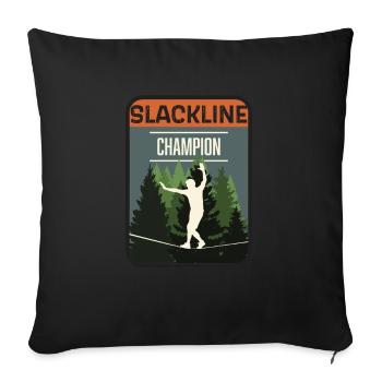 Slackline, Balance Sport - Sofakissenbezug 45 x 45 cm - Schwarz - Vorne
