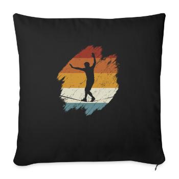 Retro vintage Slackline - Sofa pillowcase 17,3'' x 17,3'' (45 x 45 cm) - black - Front