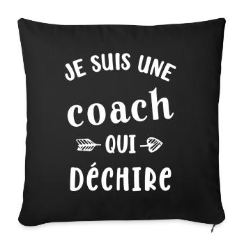 Je suis une coach qui déchire - Housse de coussin décorative 45 x 45 cm - noir - Devant