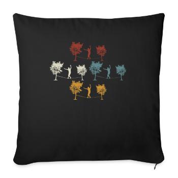Retro vintage Slackline - Sofa pillowcase 17,3'' x 17,3'' (45 x 45 cm) - black - Front