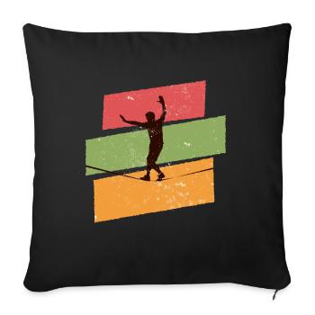 Retro vintage Slackline - Sofa pillowcase 17,3'' x 17,3'' (45 x 45 cm) - black - Front