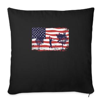 American Flag Slackline - Sofa pillowcase 17,3'' x 17,3'' (45 x 45 cm) - black - Front