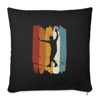 Retro vintage Slackline - Sofa pillowcase 17,3'' x 17,3'' (45 x 45 cm) - black - Front