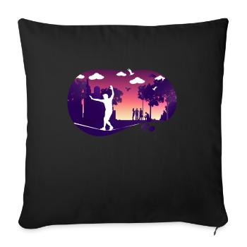 Slackline, Urban, Lifestyle & City - Sofa pillowcase 17,3'' x 17,3'' (45 x 45 cm) - black - Front