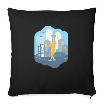 Slackline, Urban, Lifestyle & City - Sofa pillowcase 17,3'' x 17,3'' (45 x 45 cm) - black - Front