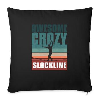 Retro vintage Slackline - Sofakissenbezug 45 x 45 cm - Schwarz - Vorne