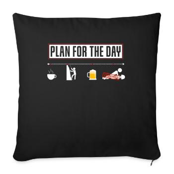Fun Plan For The Day Hiking Bouldering Climbing - Sofa pillowcase 17,3'' x 17,3'' (45 x 45 cm) - black - Front