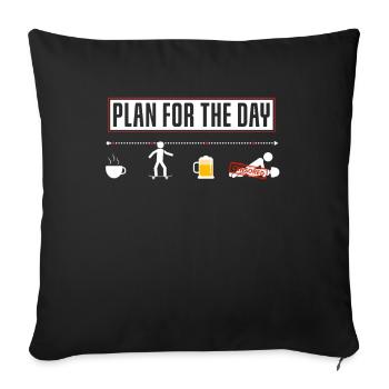 Plan amusant pour la journée skateboard skateboarder - Housse de coussin décorative 45 x 45 cm - noir - Devant