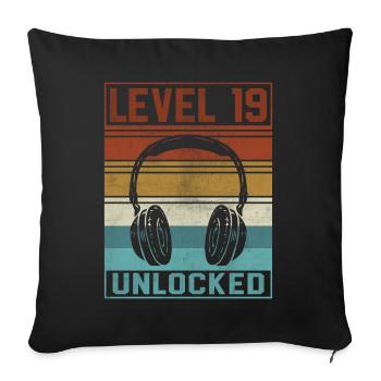 Gamer 19th Birthday Gamer - Sofa pillowcase 17,3'' x 17,3'' (45 x 45 cm) - black - Front