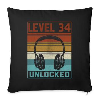 Gamer 34th Birthday Gamer - Sofa pillowcase 17,3'' x 17,3'' (45 x 45 cm) - black - Front