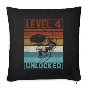 Garçon 4ème anniversaire Gamer - Housse de coussin décorative 45 x 45 cm - noir - Devant