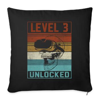 Boy 3rd Birthday Gamer - Sofa pillowcase 17,3'' x 17,3'' (45 x 45 cm) - black - Front