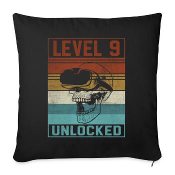 Boy 9th Birthday Gamer - Sofa pillowcase 17,3'' x 17,3'' (45 x 45 cm) - black - Front