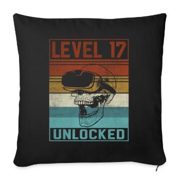 Boy 17th Birthday Gamer - Sofa pillowcase 17,3'' x 17,3'' (45 x 45 cm) - black - Front