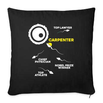 Zimmerer Zimmermann Zimmerei Menuiserie - Housse de coussin décorative 45 x 45 cm - noir - Devant