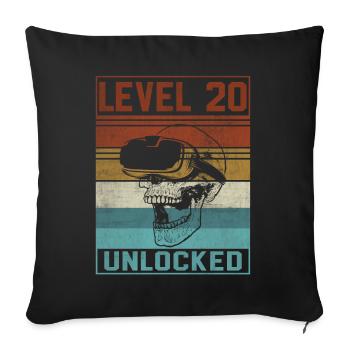 20th Birthday Gamer - Sofa pillowcase 17,3'' x 17,3'' (45 x 45 cm) - black - Front
