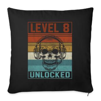 8e anniversaire du joueur - Housse de coussin décorative 45 x 45 cm - noir - Devant