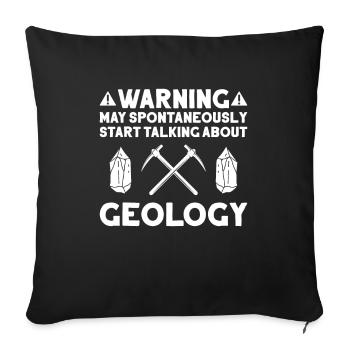 Géologue Géologue Géologue Géologie Géologine - Housse de coussin décorative 45 x 45 cm - noir - Devant