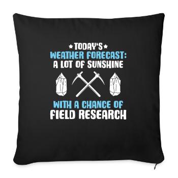 Géologue Géologue Géologue Géologie Géologine - Housse de coussin décorative 45 x 45 cm - noir - Devant