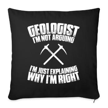 Géologue Géologue Géologue Géologie Géologine - Housse de coussin décorative 45 x 45 cm - noir - Devant