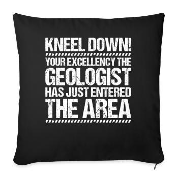 Géologue Géologue Géologue Géologie Géologine - Housse de coussin décorative 45 x 45 cm - noir - Devant