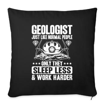 Géologue Géologue Géologue Géologie Géologine - Housse de coussin décorative 45 x 45 cm - noir - Devant