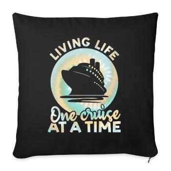 Living Life One Cruise At A Time Tie Dye Print - Sofa pillowcase 17,3'' x 17,3'' (45 x 45 cm) - black - Front