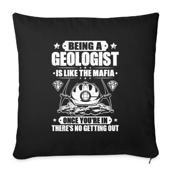 Géologue Géologue Géologue Géologie Géologine - Housse de coussin décorative 45 x 45 cm - noir - Devant
