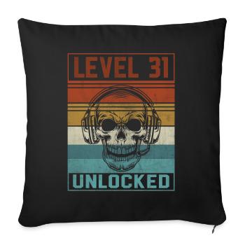 31e anniversaire du joueur - Housse de coussin décorative 45 x 45 cm - noir - Devant