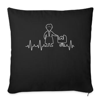 Grandma Grandkid Heartbeat Baby Grandmother - Sofakissenbezug 45 x 45 cm - Schwarz - Vorne