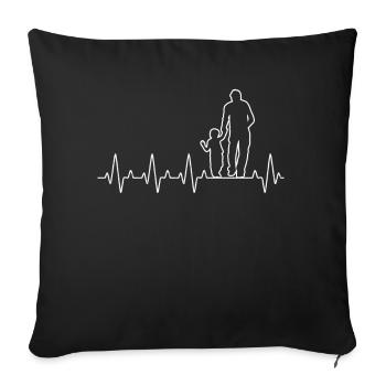 Dad Son Heartbeat Family - Sofa pillowcase 17,3'' x 17,3'' (45 x 45 cm) - black - Front