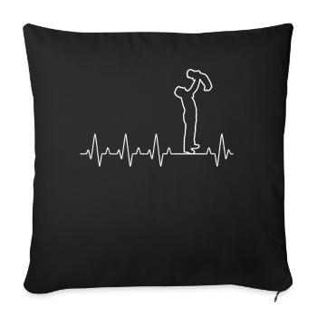 Heartbeat Dad Son - Sofakissenbezug 45 x 45 cm - Schwarz - Vorne