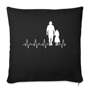 Grandpa Granddaughter Heartbeat Granddad Grandkid - Sofa pillowcase 17,3'' x 17,3'' (45 x 45 cm) - black - Front