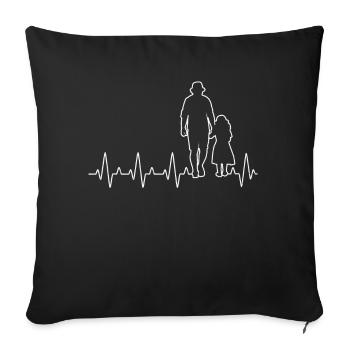 Father Daugher Heartbeat Dad and Child - Sofa pillowcase 17,3'' x 17,3'' (45 x 45 cm) - black - Front