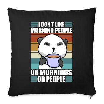 Sarcastic Panda Coffee Moody Lazy Animal - Sofa pillowcase 17,3'' x 17,3'' (45 x 45 cm) - black - Front