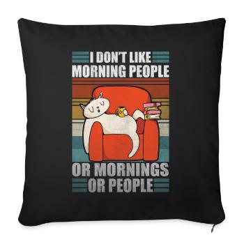 Café sarcastique cat Moody Lazy Kitty - Housse de coussin décorative 45 x 45 cm - noir - Devant
