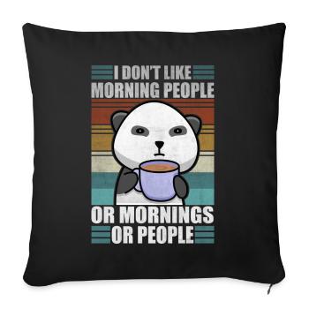 Sarcastic Animal Coffee Moody Panda Lazy - Sofa pillowcase 17,3'' x 17,3'' (45 x 45 cm) - black - Front
