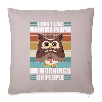 Sarcastic Owl Moody Coffee Lazy Owls - Sofa pillowcase 17,3'' x 17,3'' (45 x 45 cm) - light taupe - Front