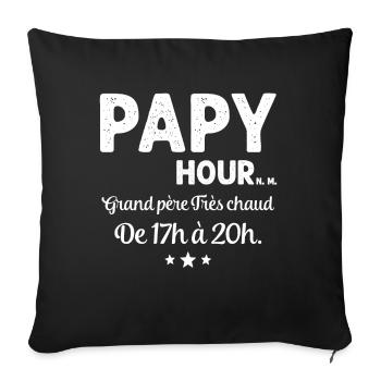 Papy Cadeau drôle de grand-père - Housse de coussin décorative 45 x 45 cm - noir - Devant