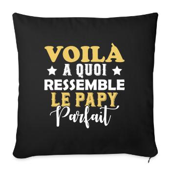 Voila À Quoi Ressemble Le Papy Parfait - Housse de coussin décorative 45 x 45 cm - noir - Devant