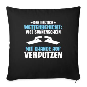 Stuckateur Plasterer Stukkateur Gipser Verputzer - Sofakissenbezug 45 x 45 cm - Schwarz - Vorne