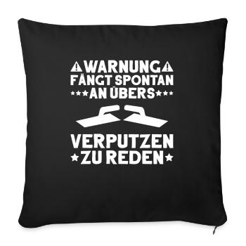 Stuckateur Plasterer Stukkateur Gipser Verputzer - Sofakissenbezug 45 x 45 cm - Schwarz - Vorne