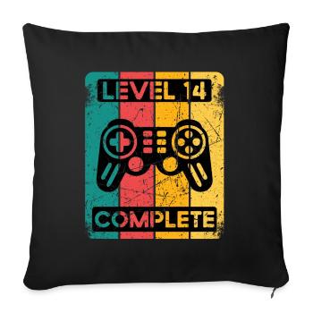 14ème anniversaire Chemise Gamer Gambler Hommes Cadeau - Housse de coussin décorative 45 x 45 cm - noir - Devant